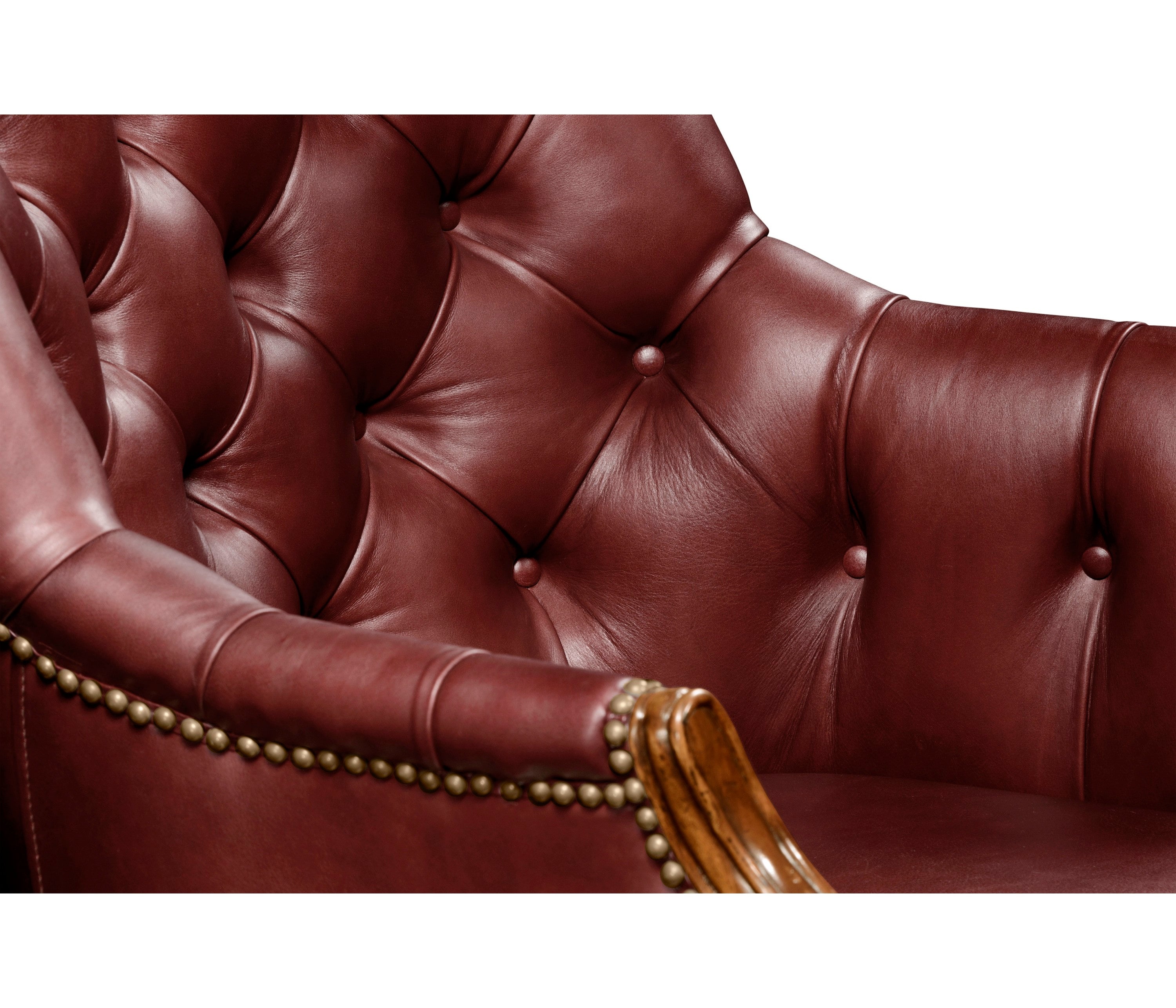 Jonathan Charles Chesterfield Style Mahogany Office Chair ( 494395-MAH-L016 )
