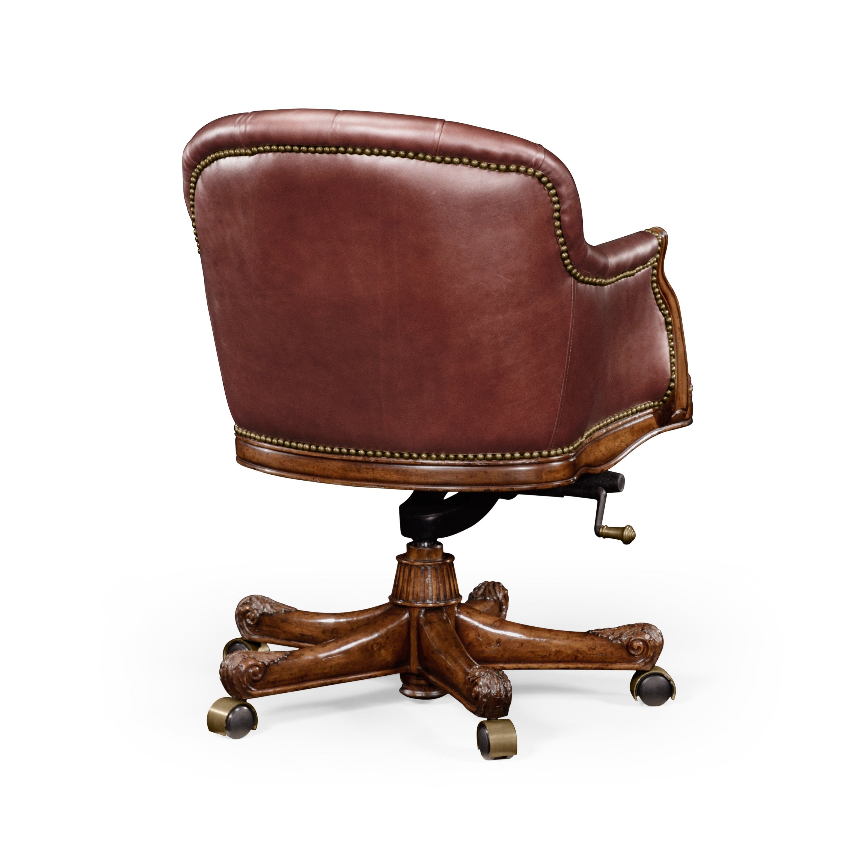 Jonathan Charles Chesterfield Style Mahogany Office Chair ( 494395-MAH-L016 )