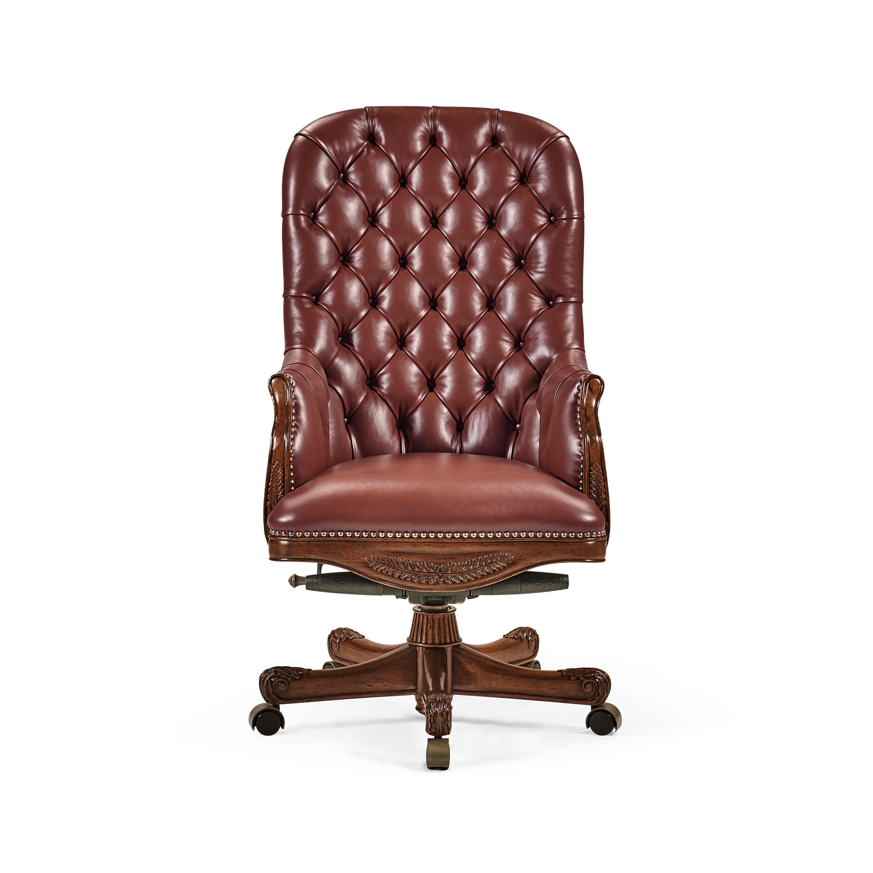 Jonathan Charles Chesterfield Style High Back Desk Chair ( 494396-MAH-L016 )