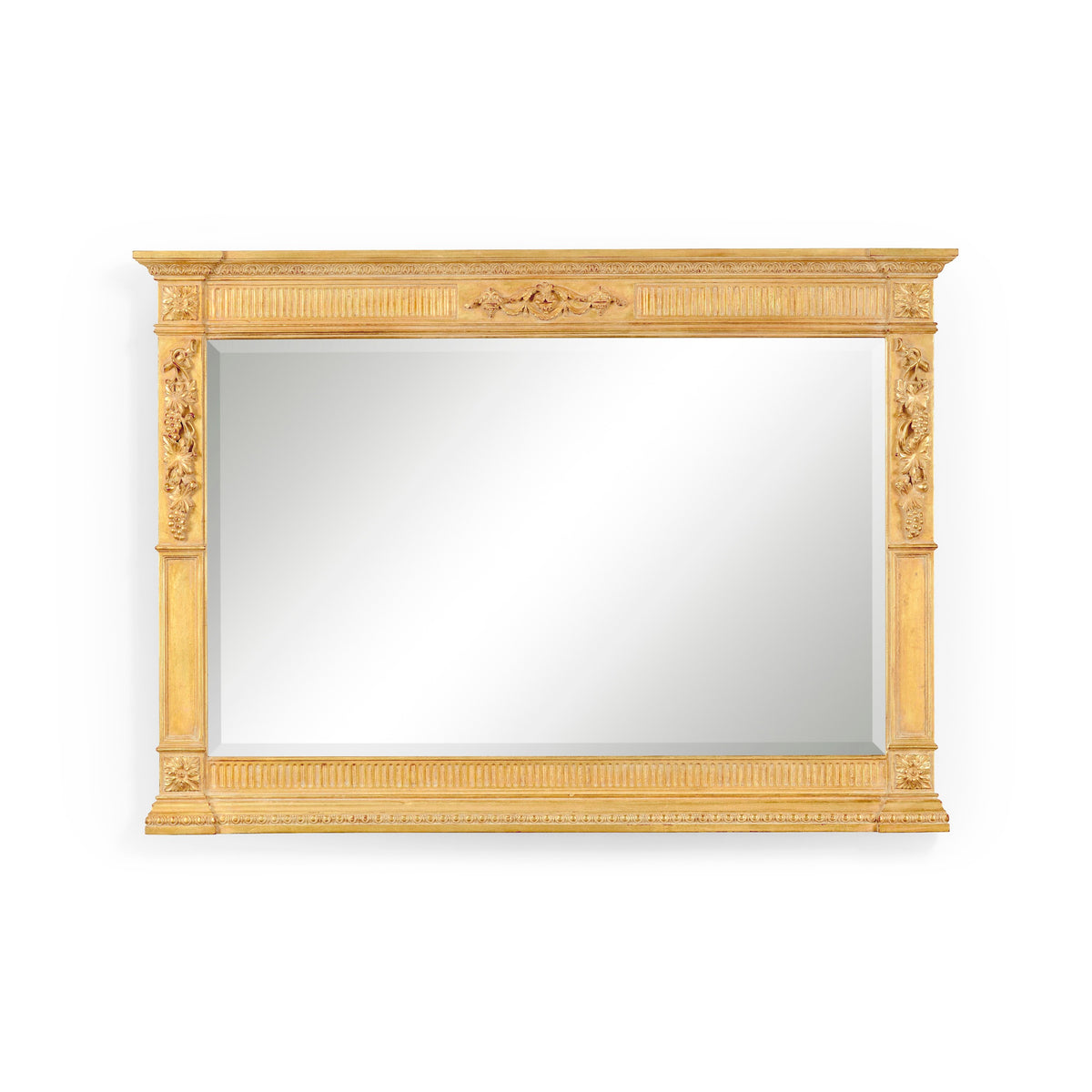 Jonathan Charles Empire Style Gilded Overmantle Mirror ( 494448-GIL )