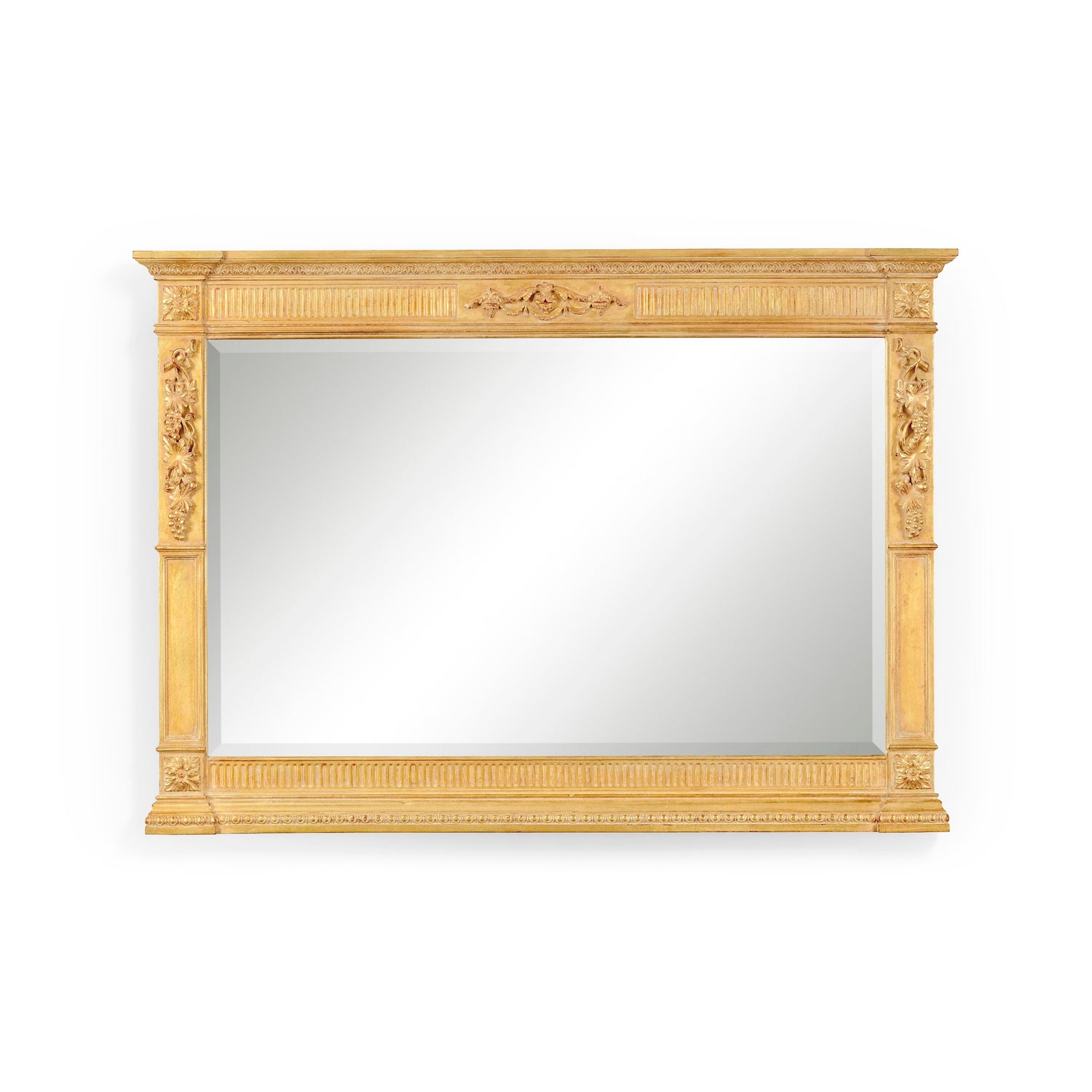 Jonathan Charles Empire Style Gilded Overmantle Mirror ( 494448-GIL )