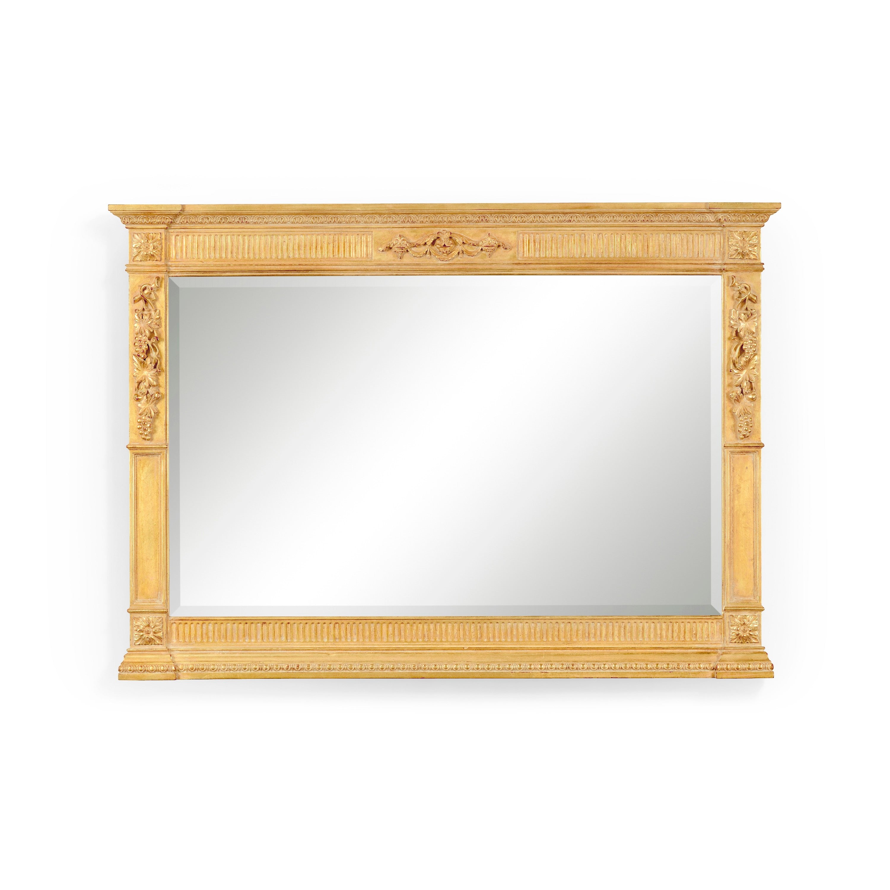 Jonathan Charles Empire Style Gilded Overmantle Mirror ( 494448-GIL )