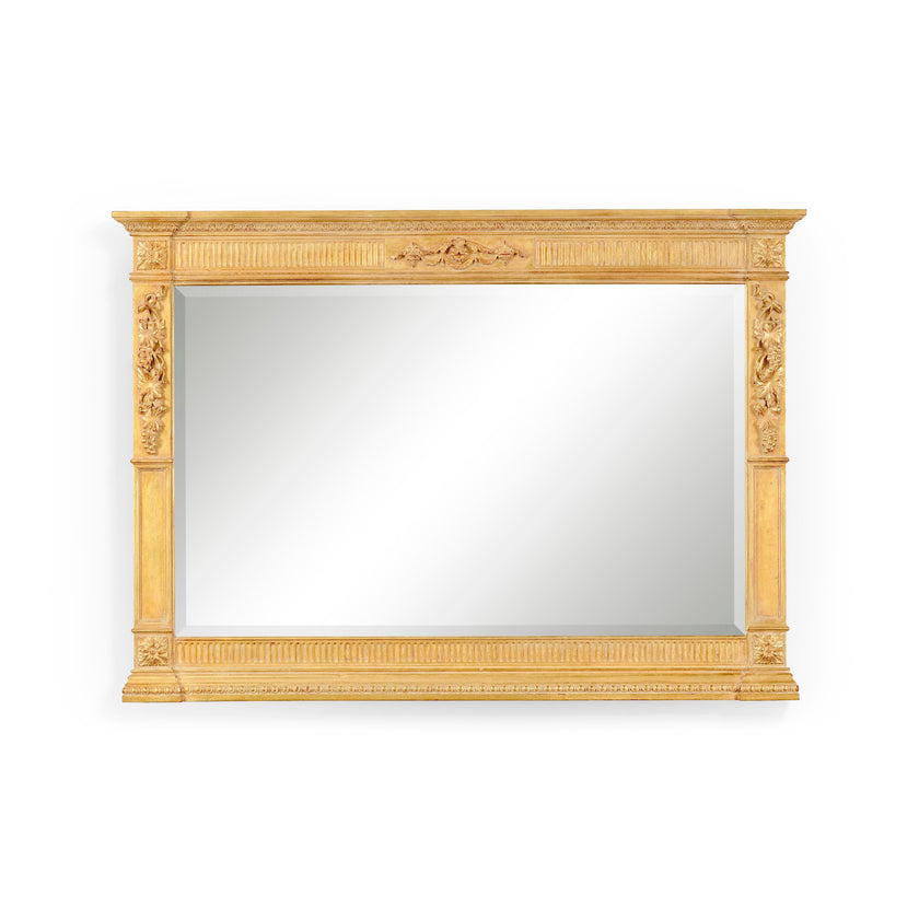 Jonathan Charles Empire Style Gilded Overmantle Mirror ( 494448-GIL )