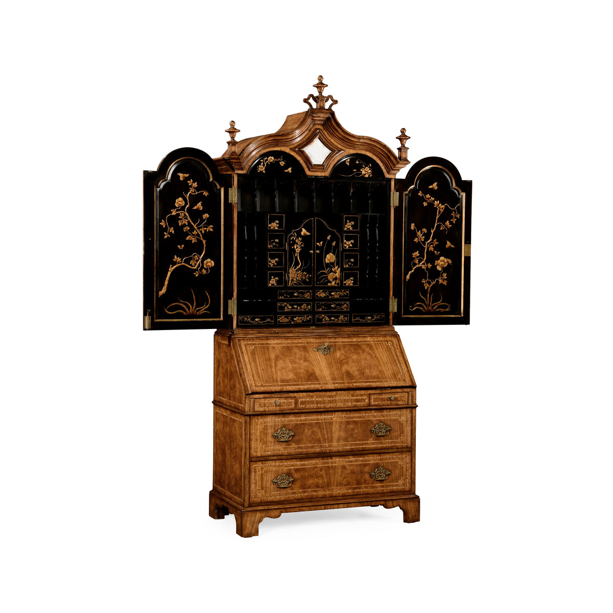 Jonathan Charles Queen Anne Chinoiserie Mirrored Doors ( 494482-CWM )