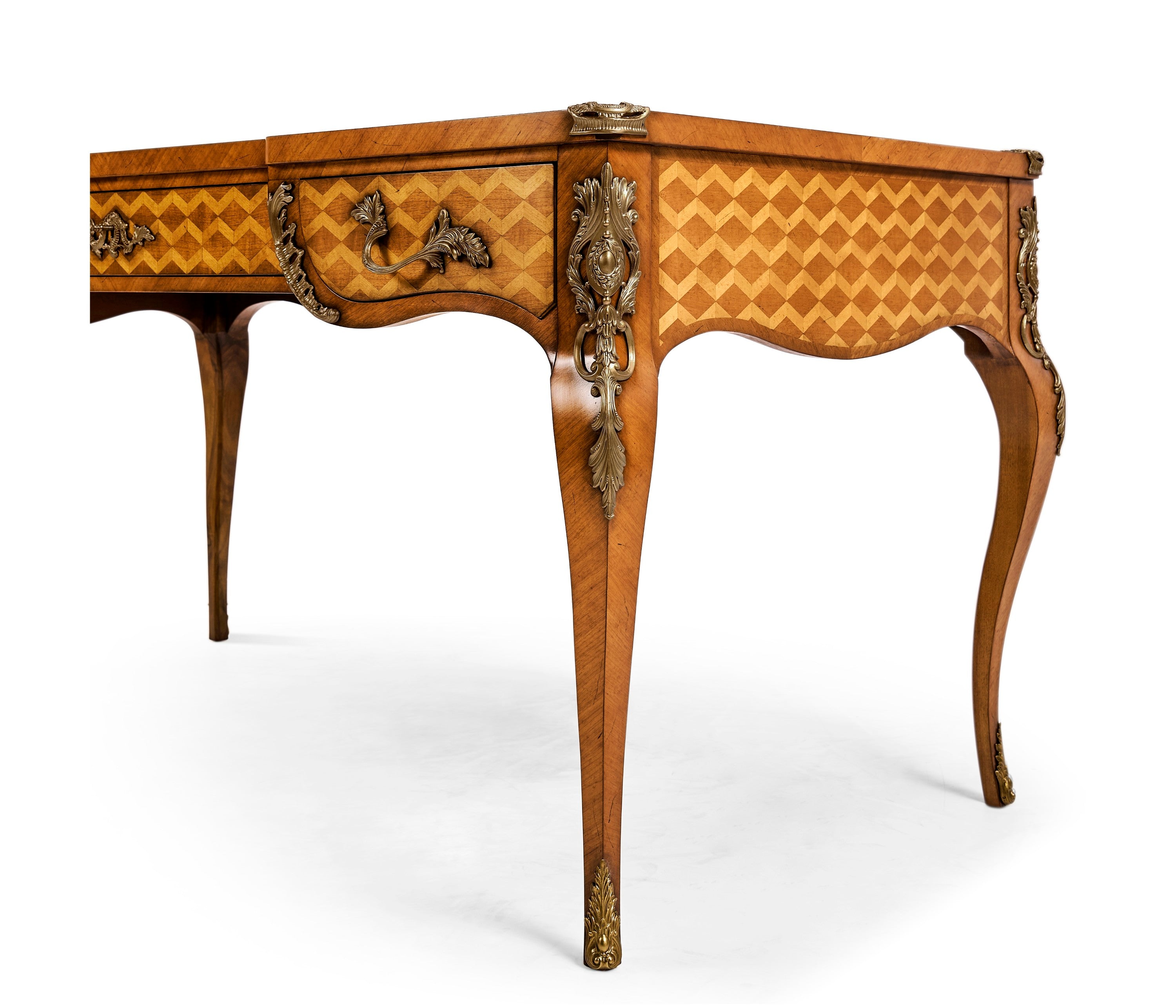 Jonathan Charles Satinwood And Marquetry Bureau Plat ( 494640-SAL )