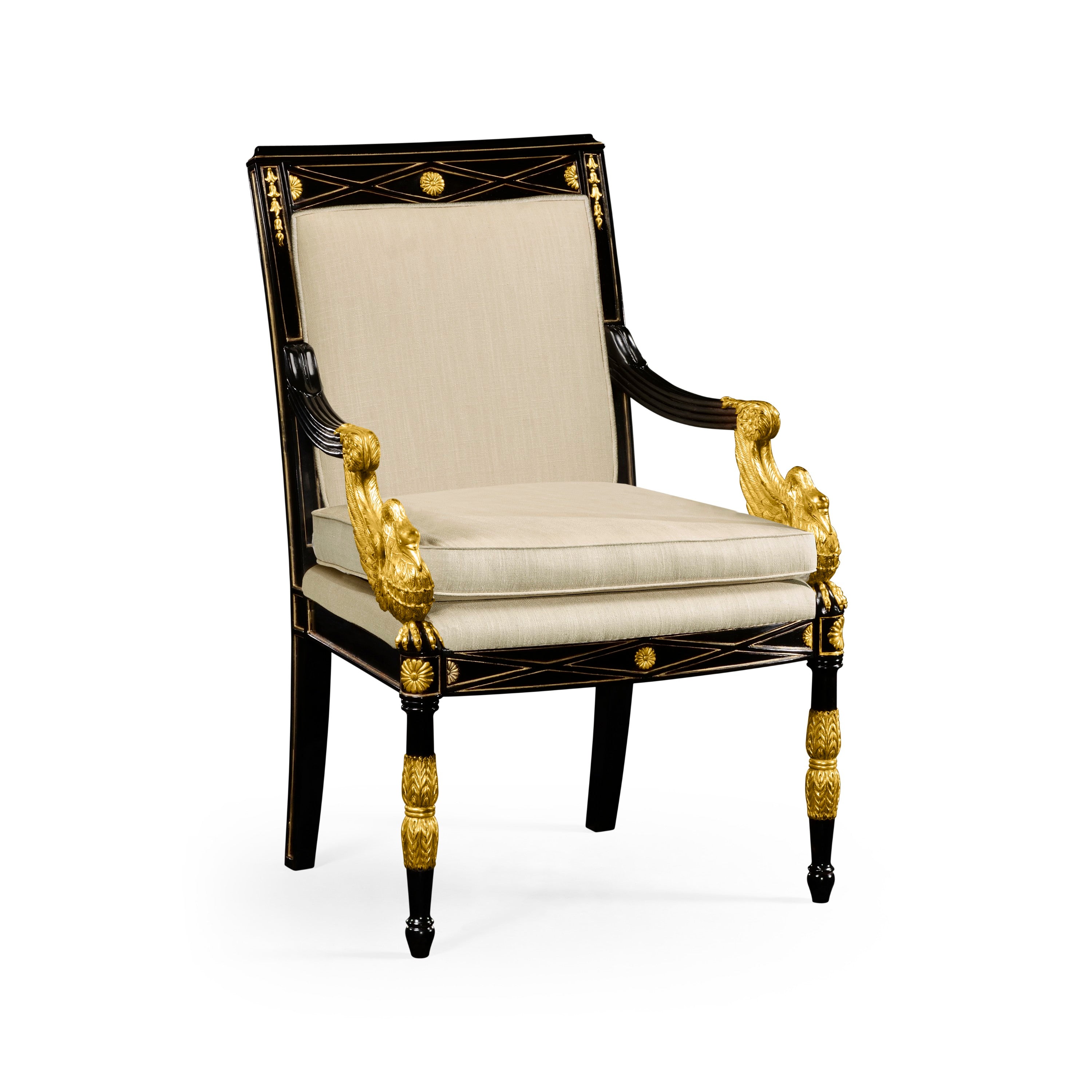 Jonathan Charles Kensington Swan Arm Chair ( 494983-BLA-F001 )