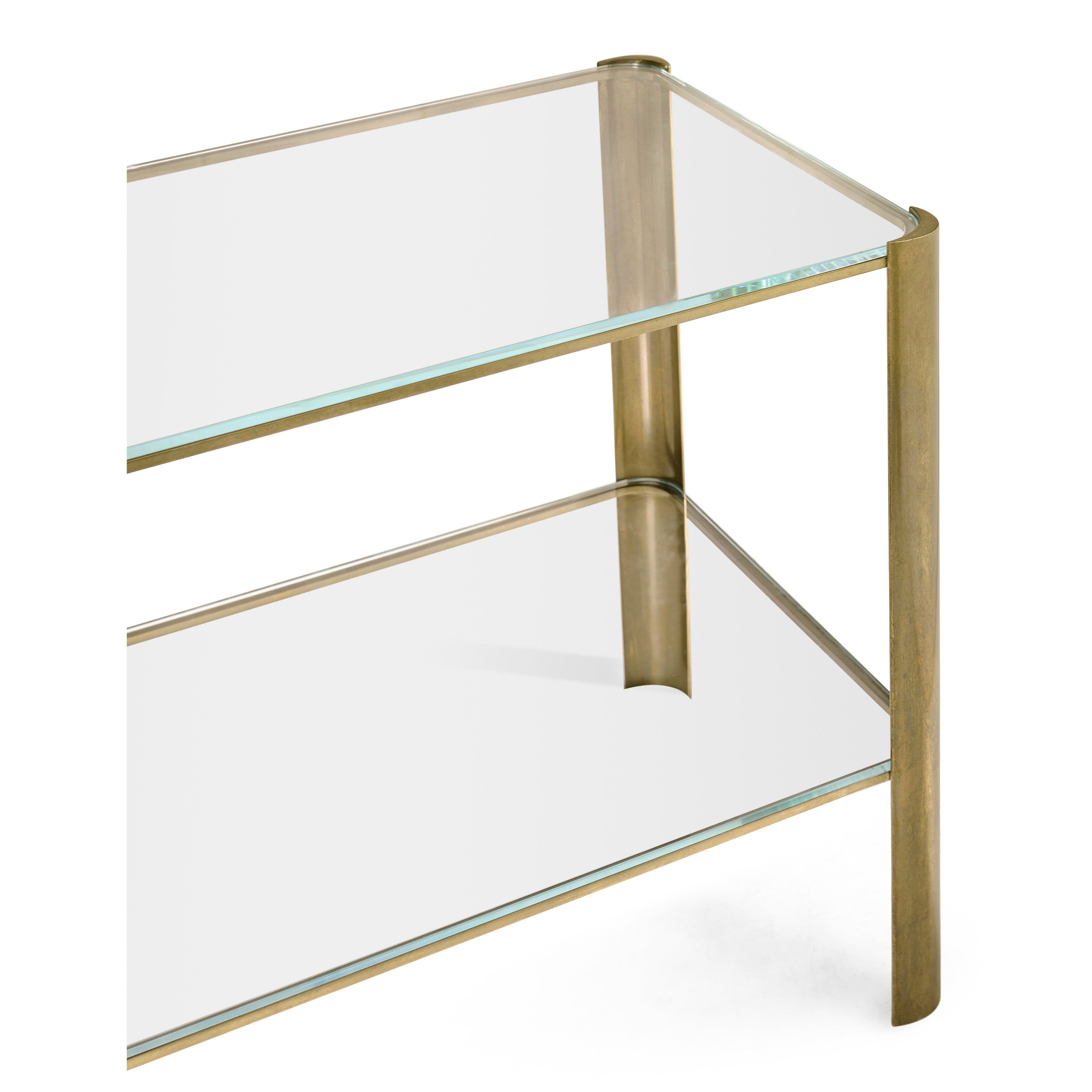 Jonathan Charles Brass & Glass End Table ( 494975-LAB )
