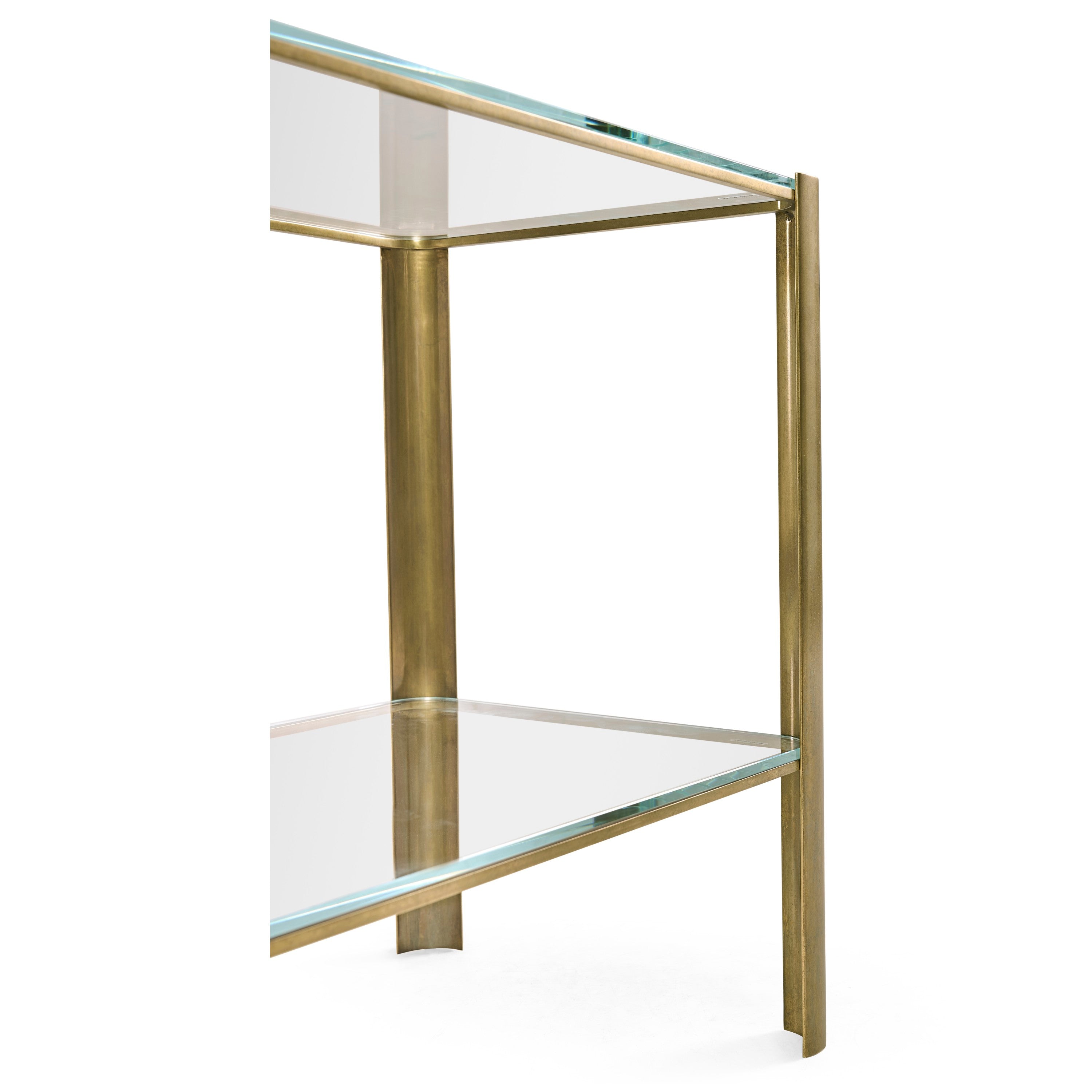 Jonathan Charles Brass & Glass End Table ( 494975-LAB )