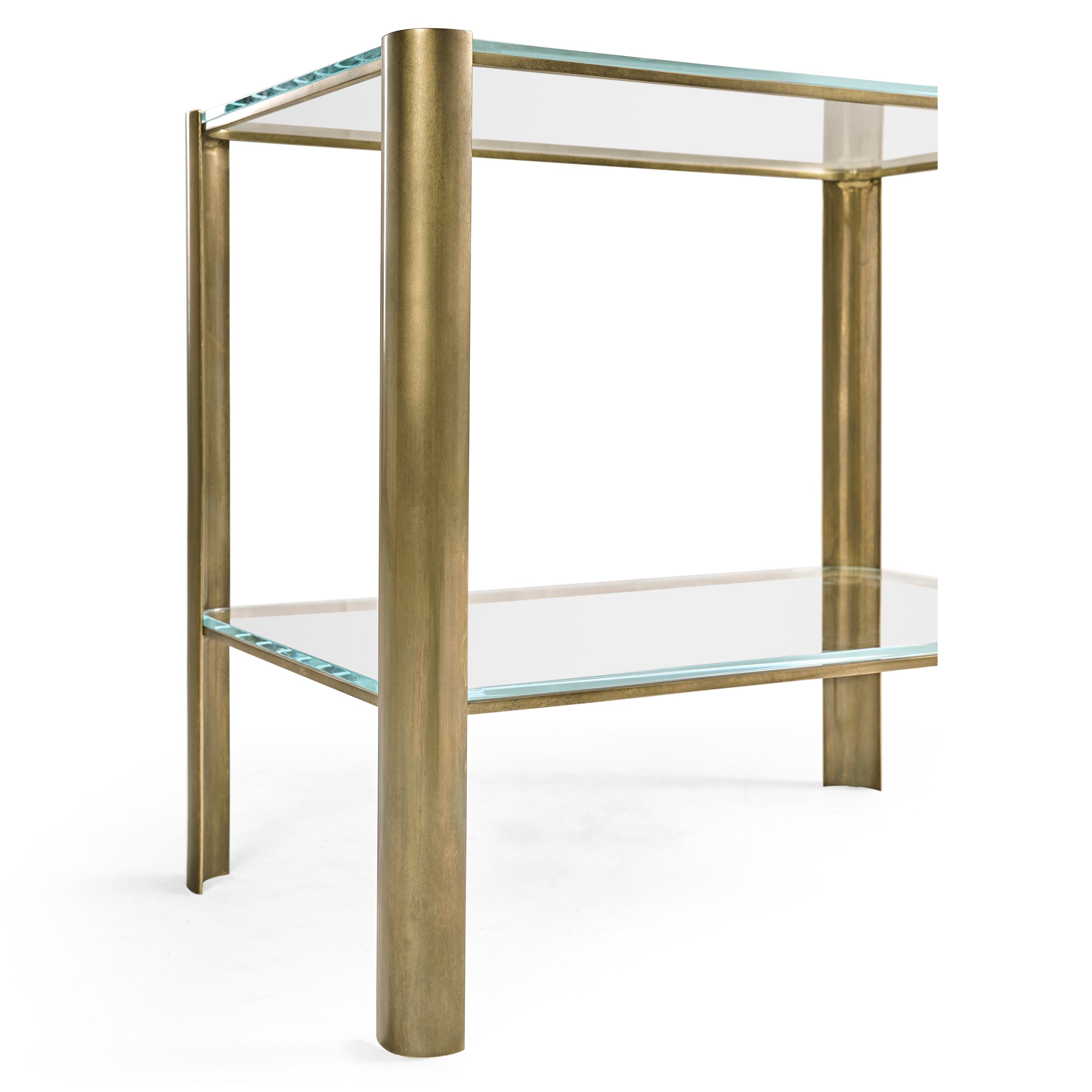 Jonathan Charles Brass & Glass End Table ( 494975-LAB )