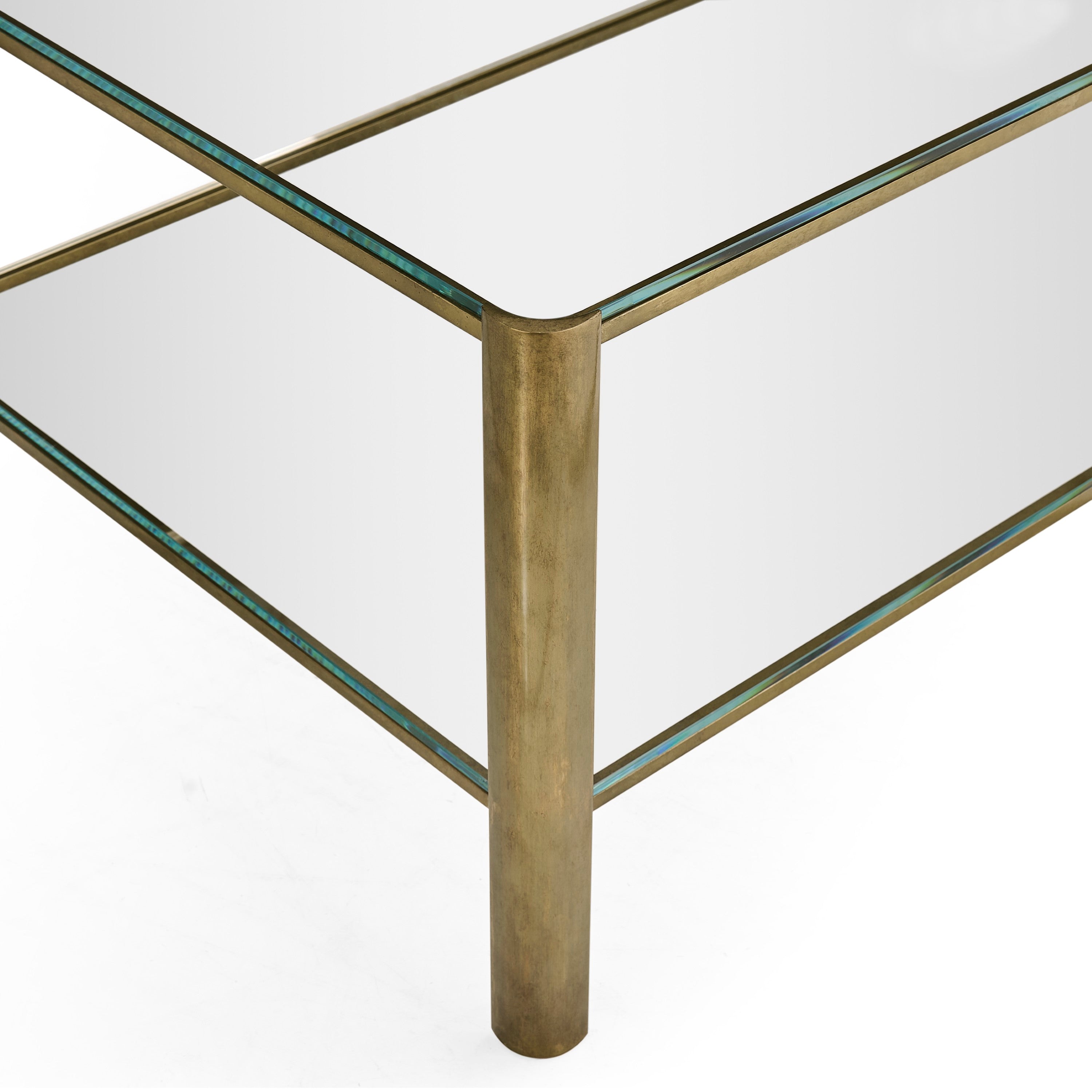 Jonathan Charles Cosmo Antique Brass Cocktail Table ( 494977-LAB )