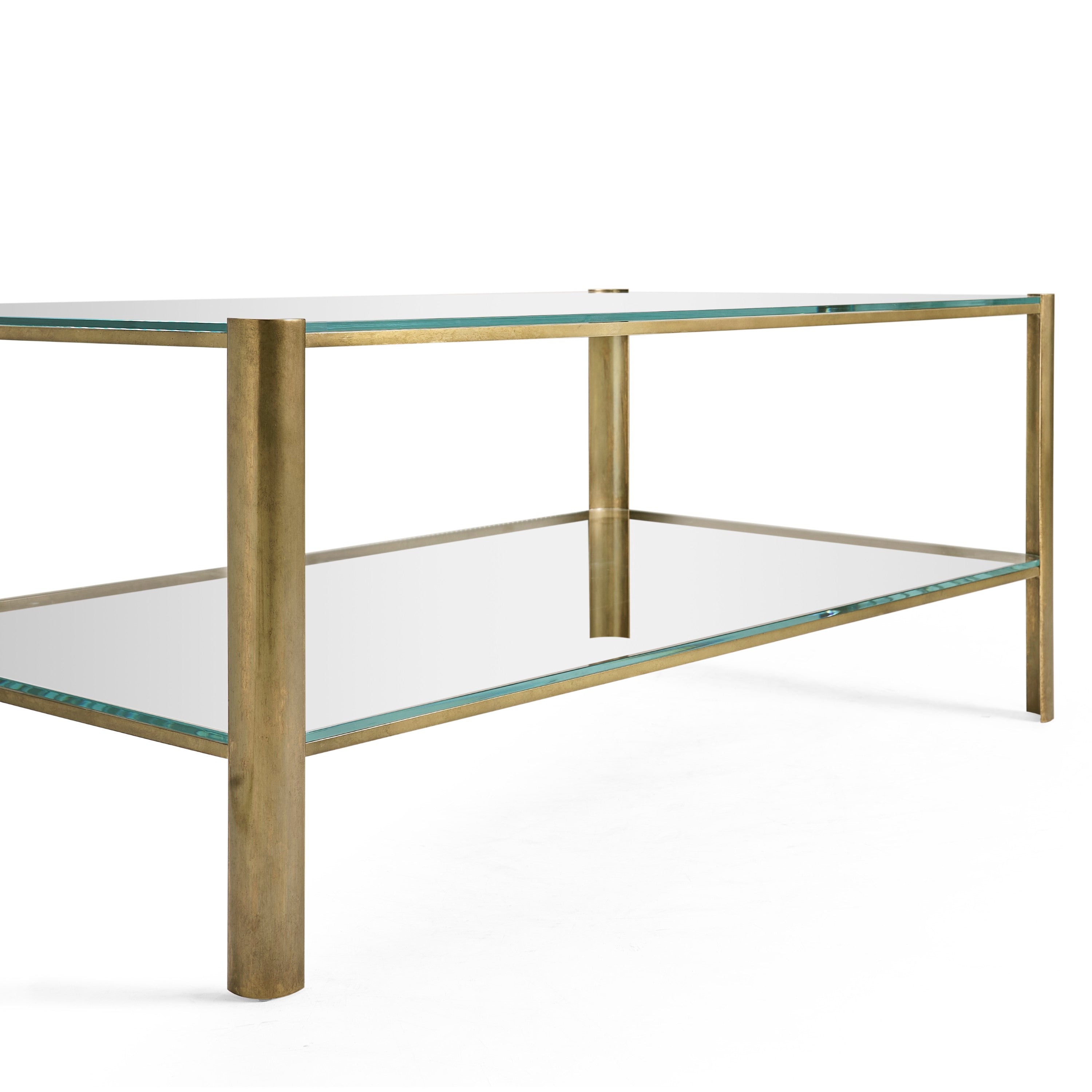 Jonathan Charles Cosmo Antique Brass Cocktail Table ( 494977-LAB )