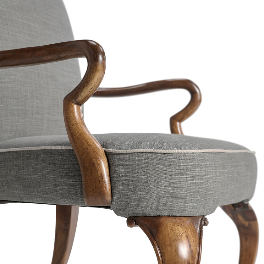 Jonathan Charles Gunby Grey Fruitwood Dining Arm Chair ( 530010-AC-GFA )