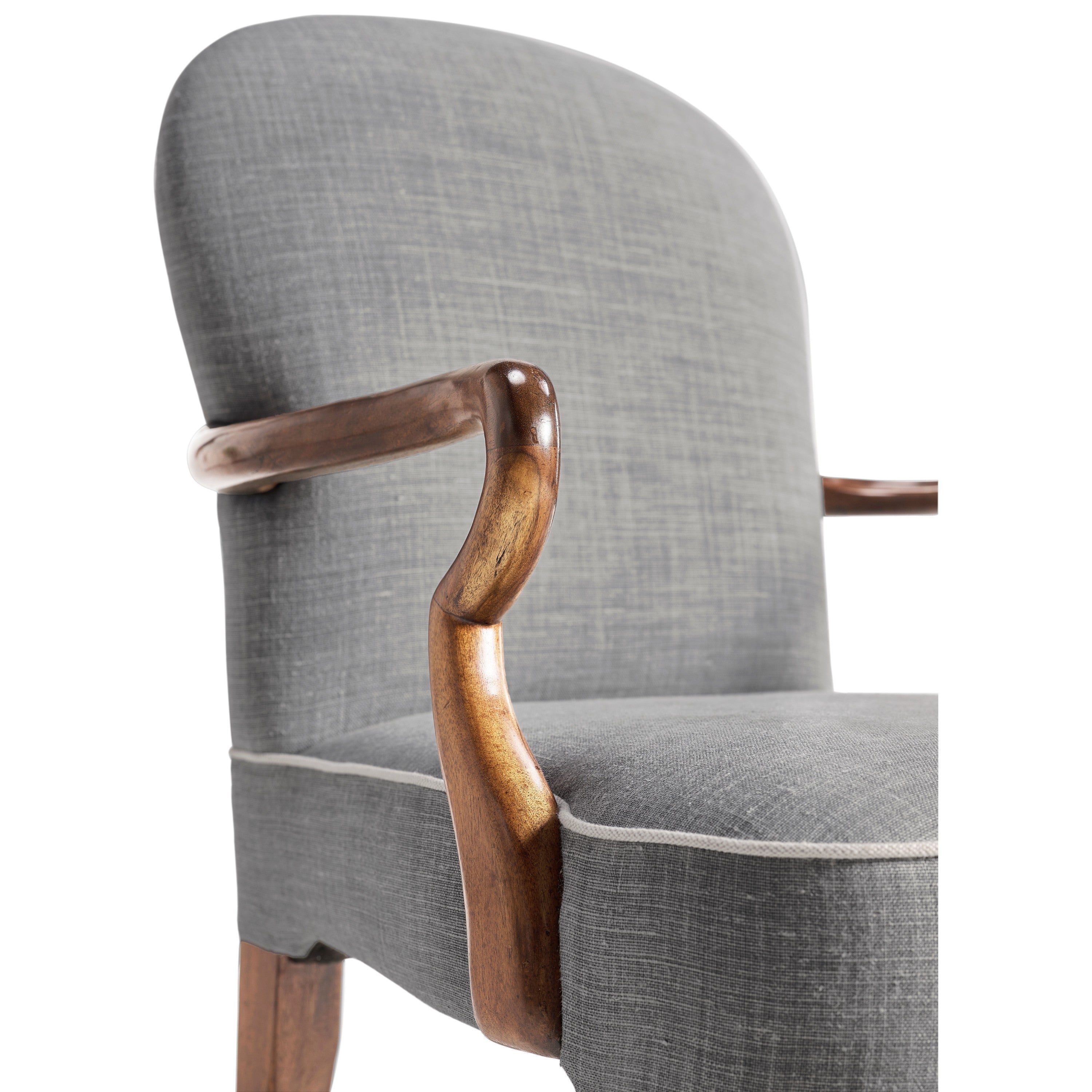 Jonathan Charles Gunby Grey Fruitwood Dining Arm Chair ( 530010-AC-GFA )