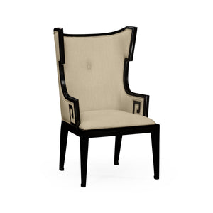 Jonathan Charles Greek Design Biedermeier Black Arm Chair ( 495047-AC-BLA-F001 )
