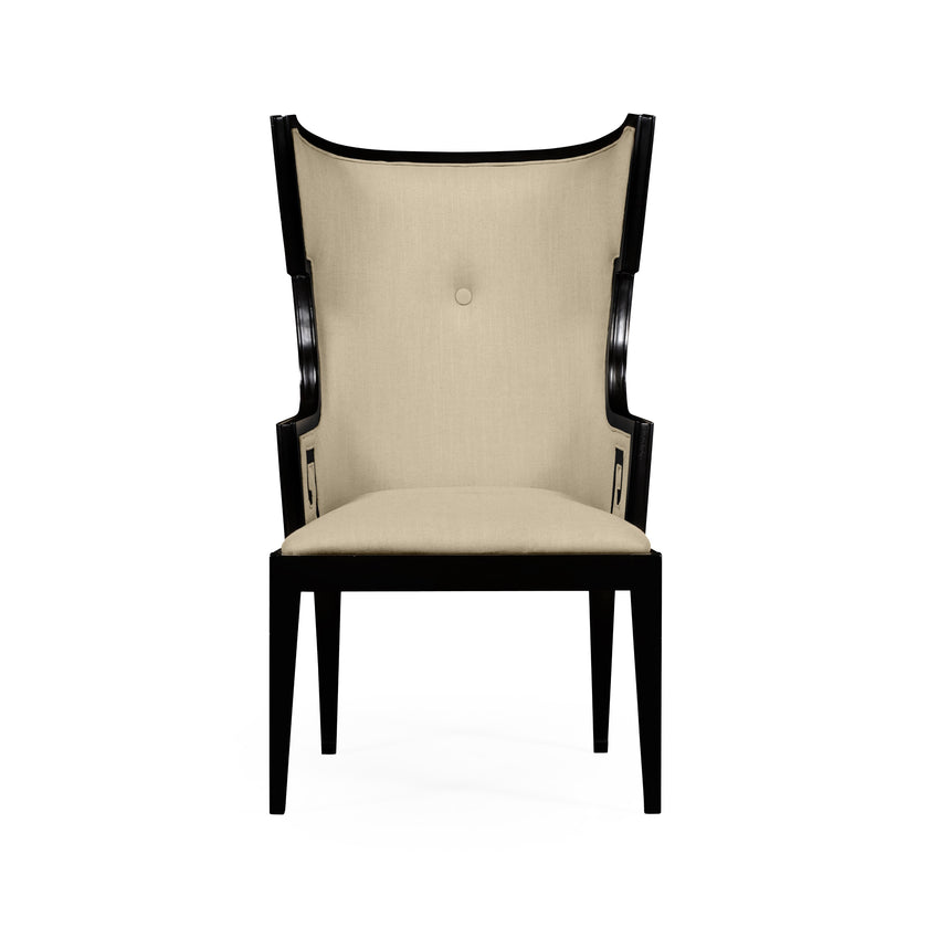 Jonathan Charles Greek Design Biedermeier Black Arm Chair ( 495047-AC-BLA-F001 )
