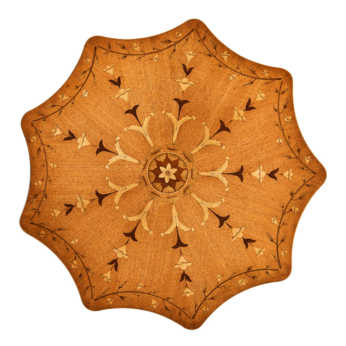 Jonathan Charles Finely Inlaid Lamp Table w/ Nine Sided Top ( 495074-SAL )