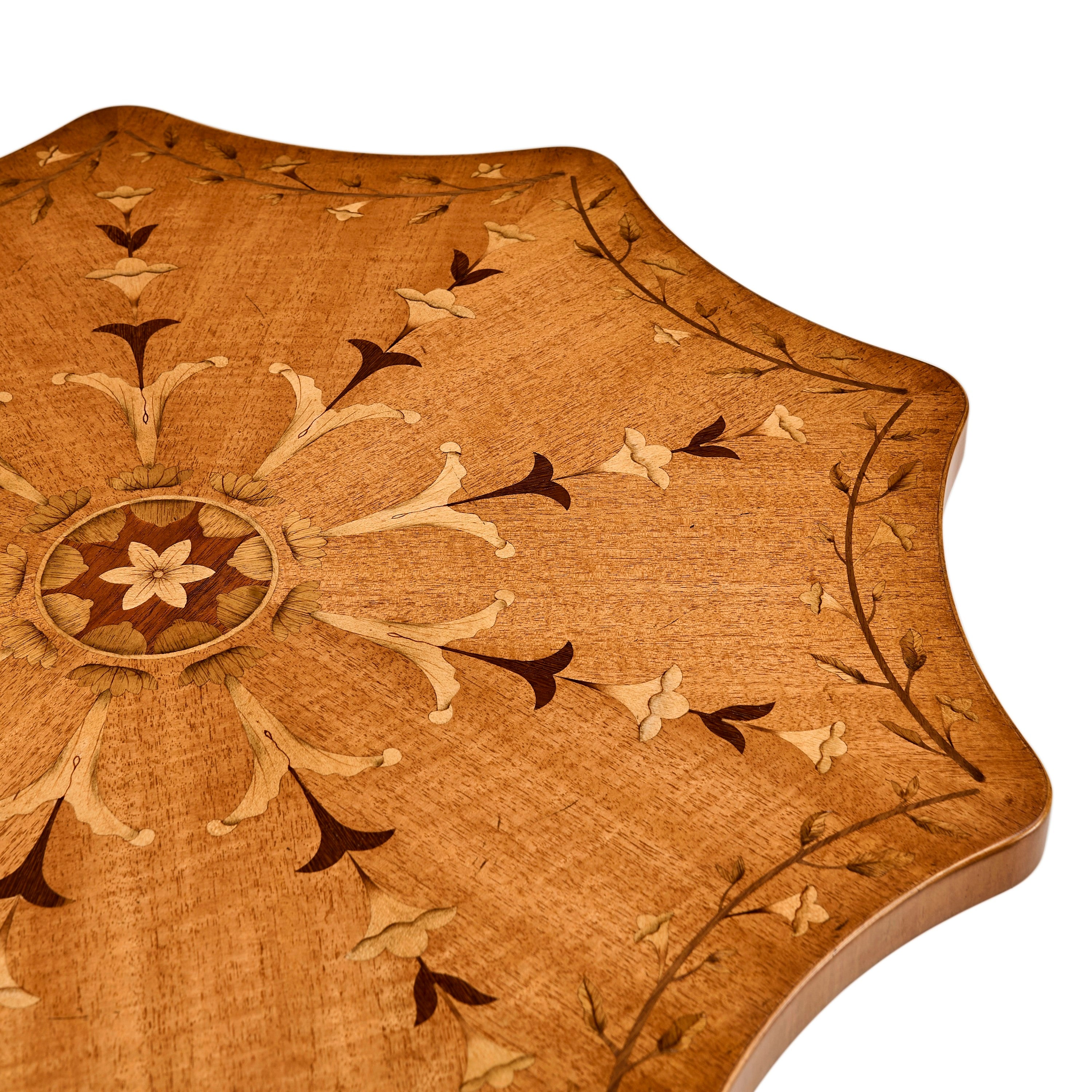 Jonathan Charles Finely Inlaid Lamp Table w/ Nine Sided Top ( 495074-SAL )