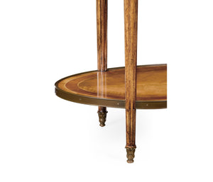 Jonathan Charles Sheraton Style Swagged Oval Side Table. ( 495092-SAL )