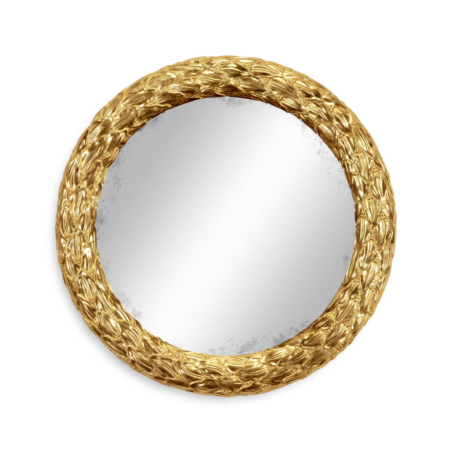 Jonathan Charles 24" Carved Round Hanging Wall Mirror ( 495148-WTG )