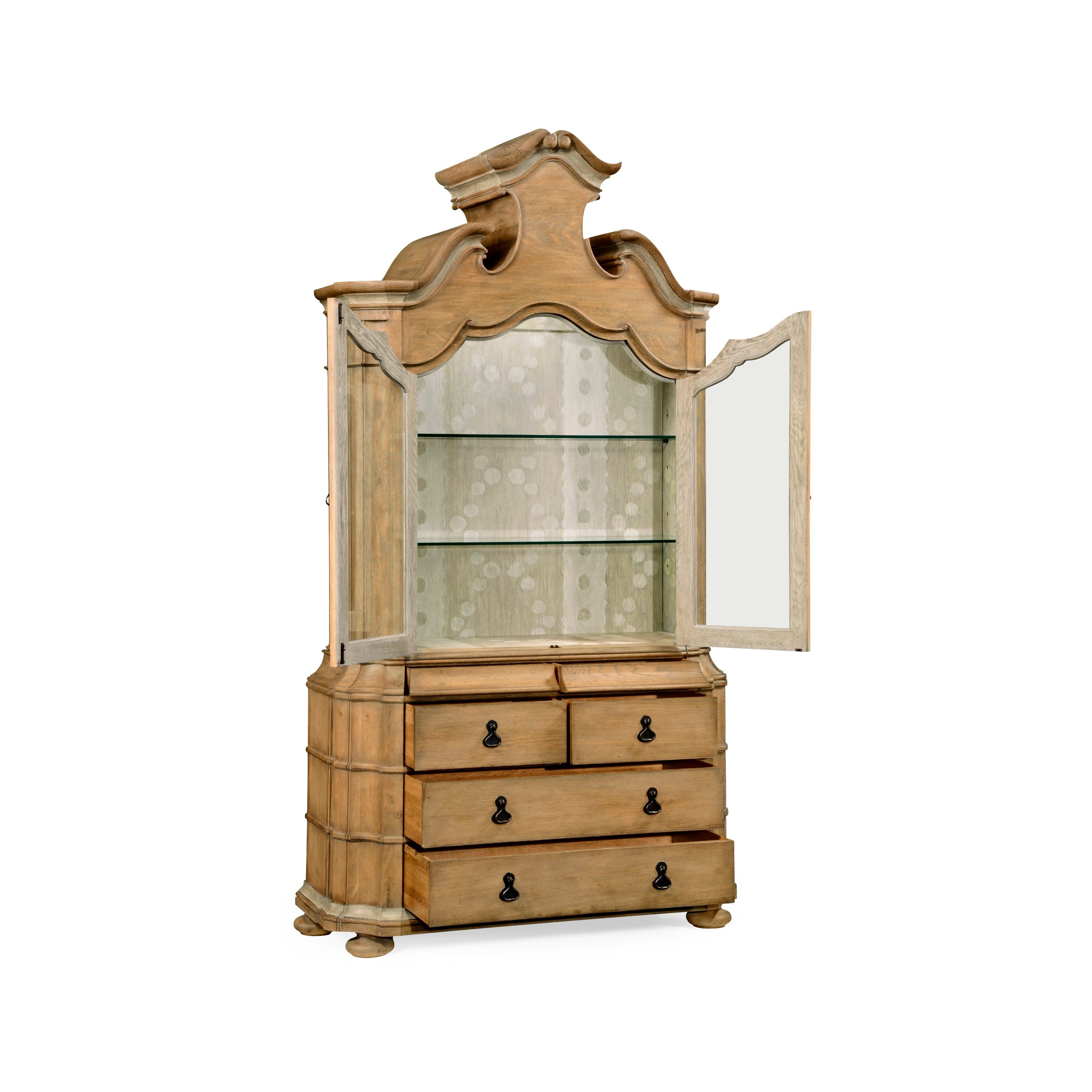 Jonathan Charles Oulton Oak Cabinet w/ Glass Doors ( 530069-VTO )