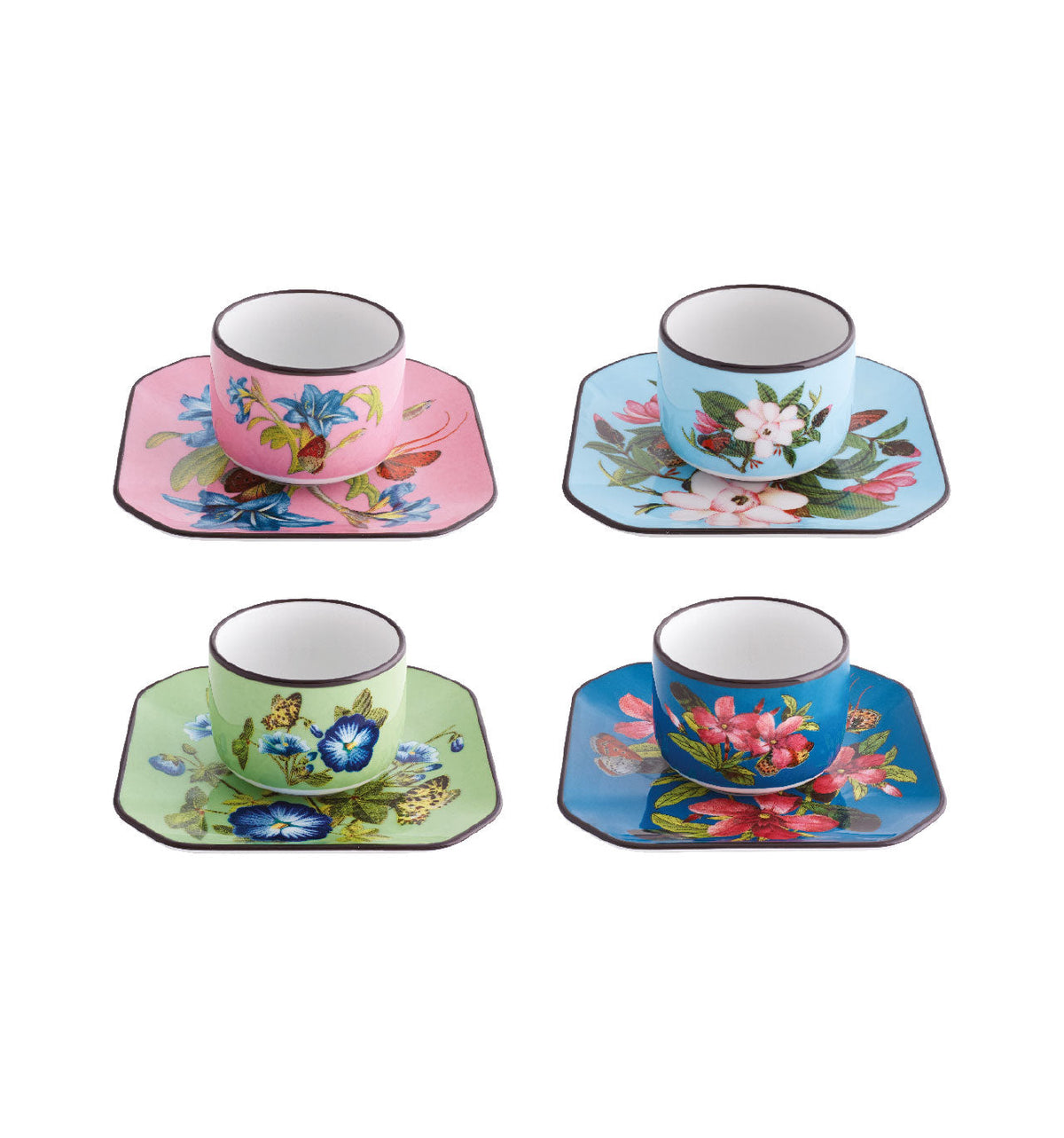 Vista Alegre Fete Vos Jeux Coffee Cups and Saucers by Christian Lacroix - Set 4