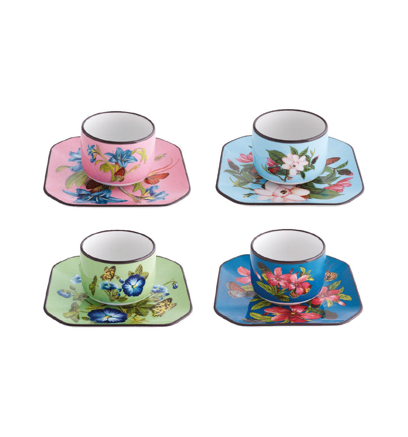 Vista Alegre Fete Vos Jeux Coffee Cups and Saucers by Christian Lacroix - Set 4