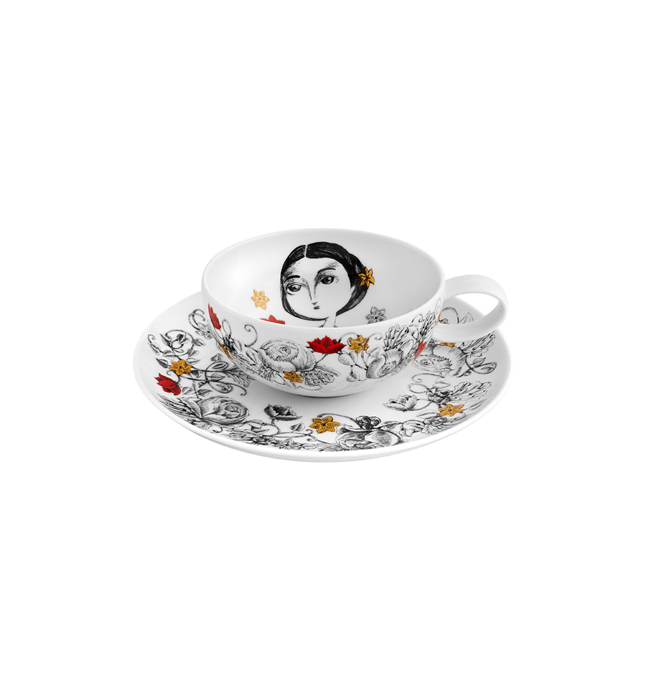 Vista Alegre Rainhas De Portugal Tea Cup and Saucers - Set of 6