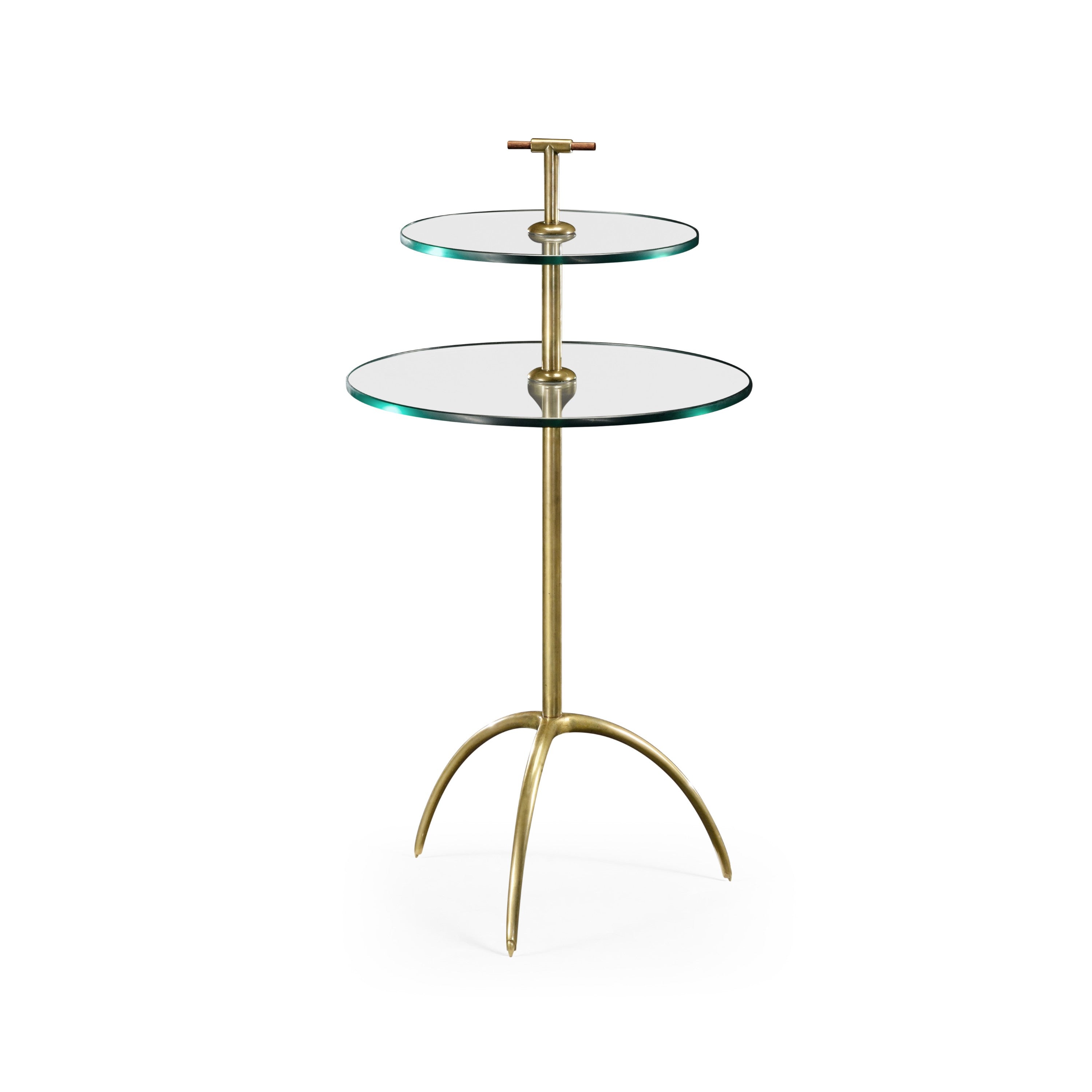 Jonathan Charles Brass & Glass Round Drinks Table ( 495355-LAB )