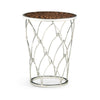 Jonathan Charles Feather Stainless Steel Round Side Table ( 495448-ZEB )