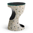 Jonathan Charles Dalmatian Eggshell Round Lamp Table ( 495511-ED001 )