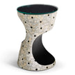 Jonathan Charles Dalmatian Eggshell Round Lamp Table ( 495511-ED001 )
