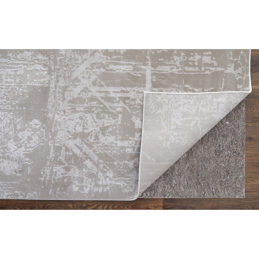 Feizy Prasad 39NAF Modern Abstract in Ivory/Taupe/Silver