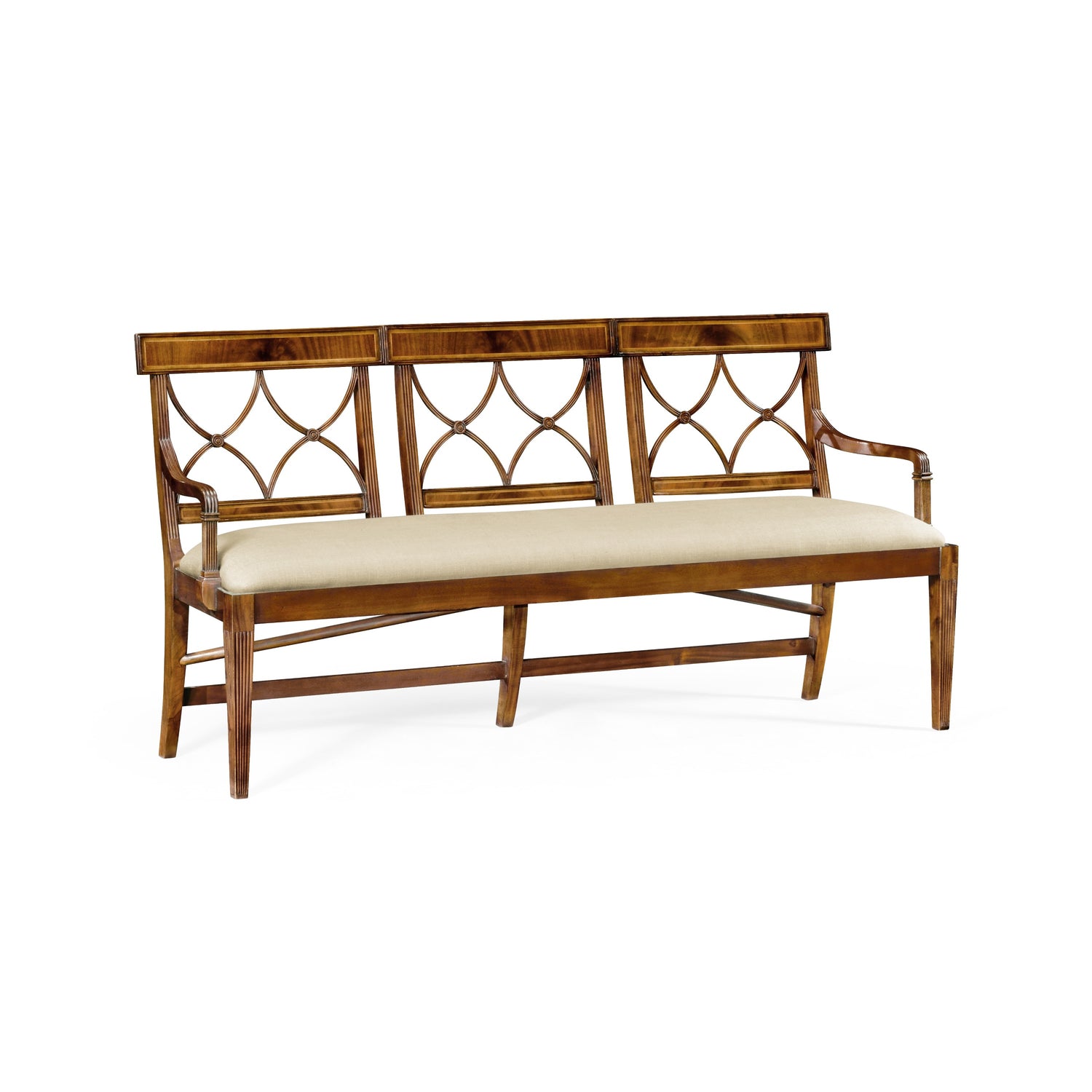 Jonathan Charles Regency Walnut Three Seater Bench ( 495627-CWM-F001 )