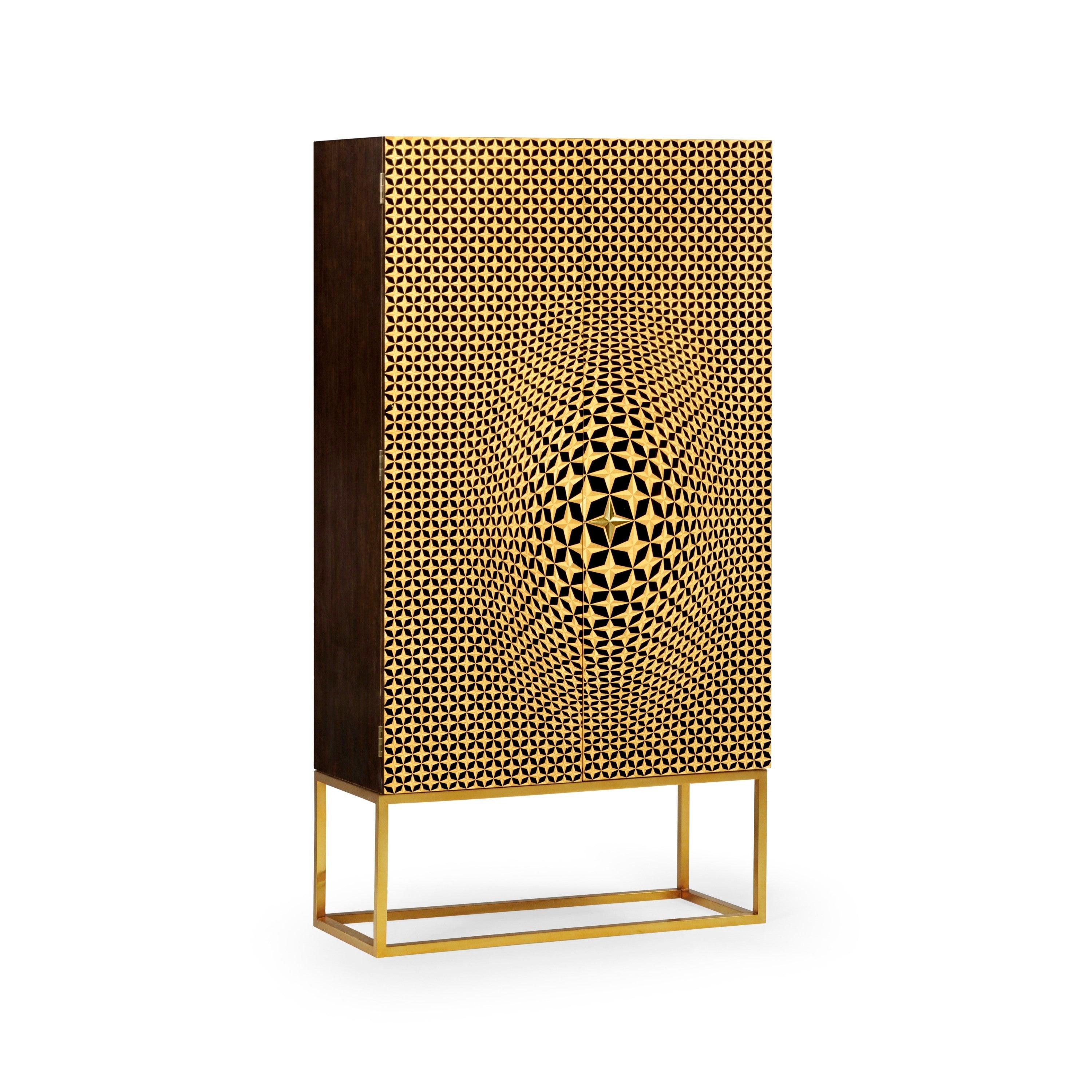 Jonathan Charles Four-Point Star 3D Geometric Cabinet ( 500020-WDG )