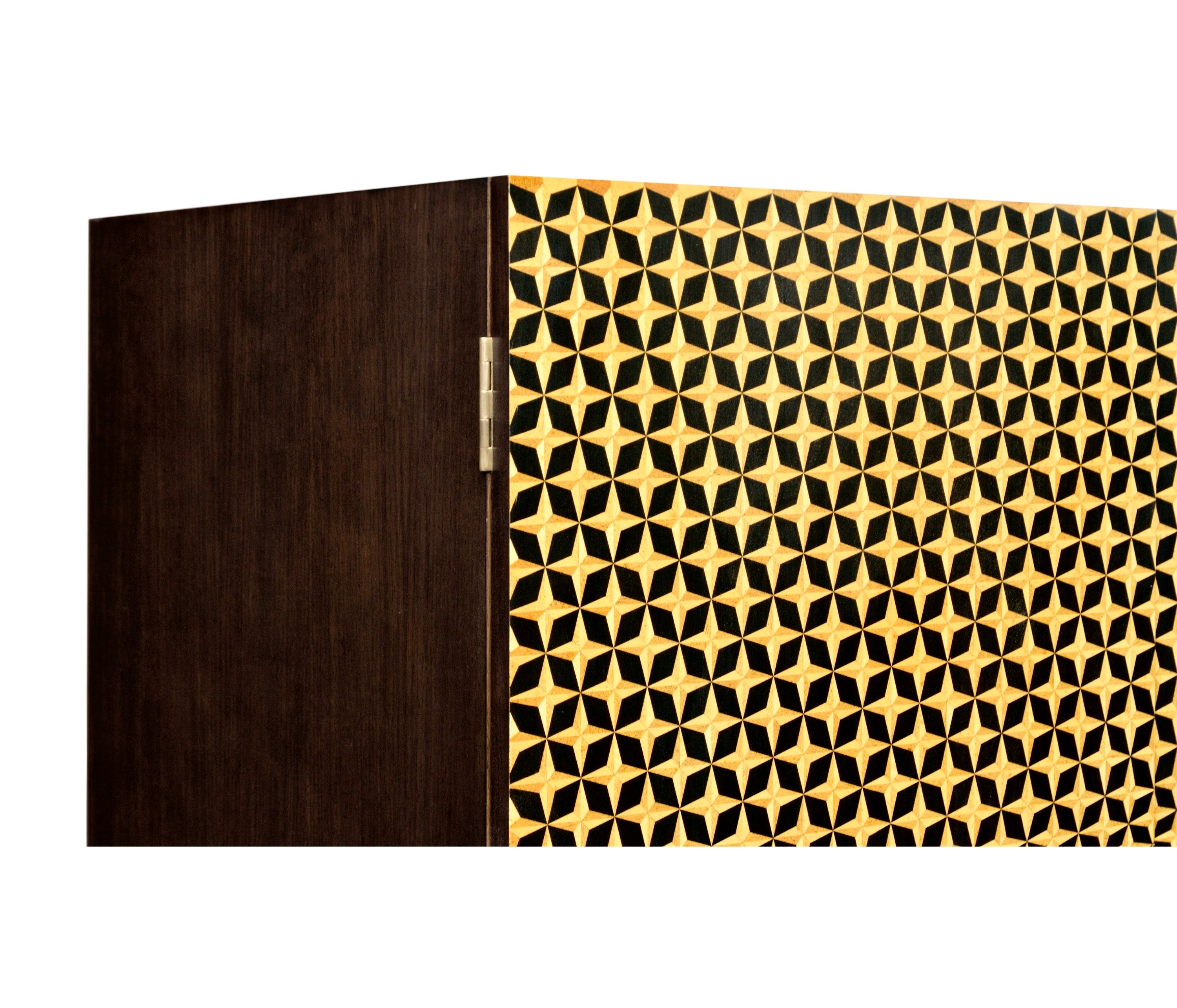 Jonathan Charles Four-Point Star 3D Geometric Cabinet ( 500020-WDG )