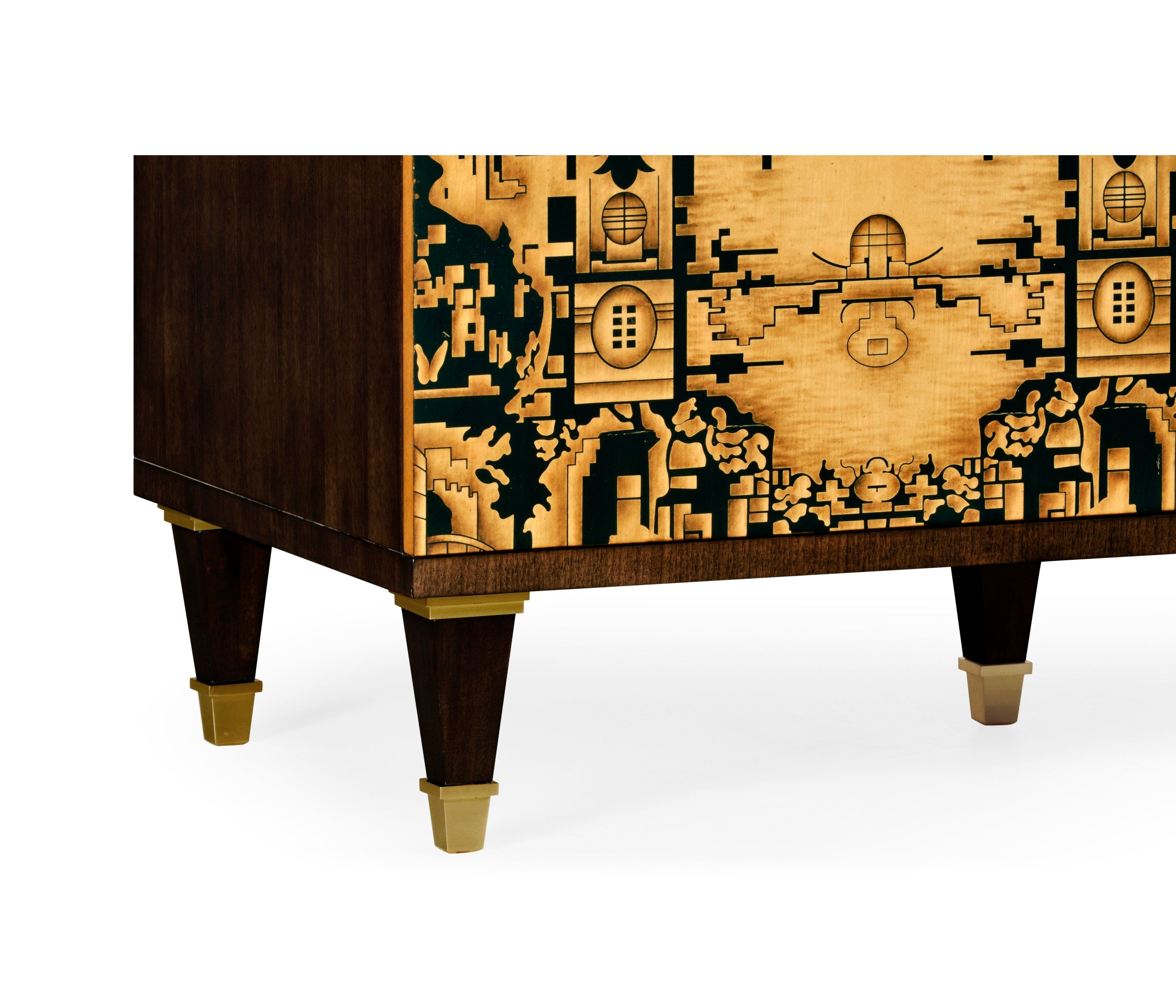 Jonathan Charles Dark Gold Hand Painted TV Cabinet ( 500142-WDG )