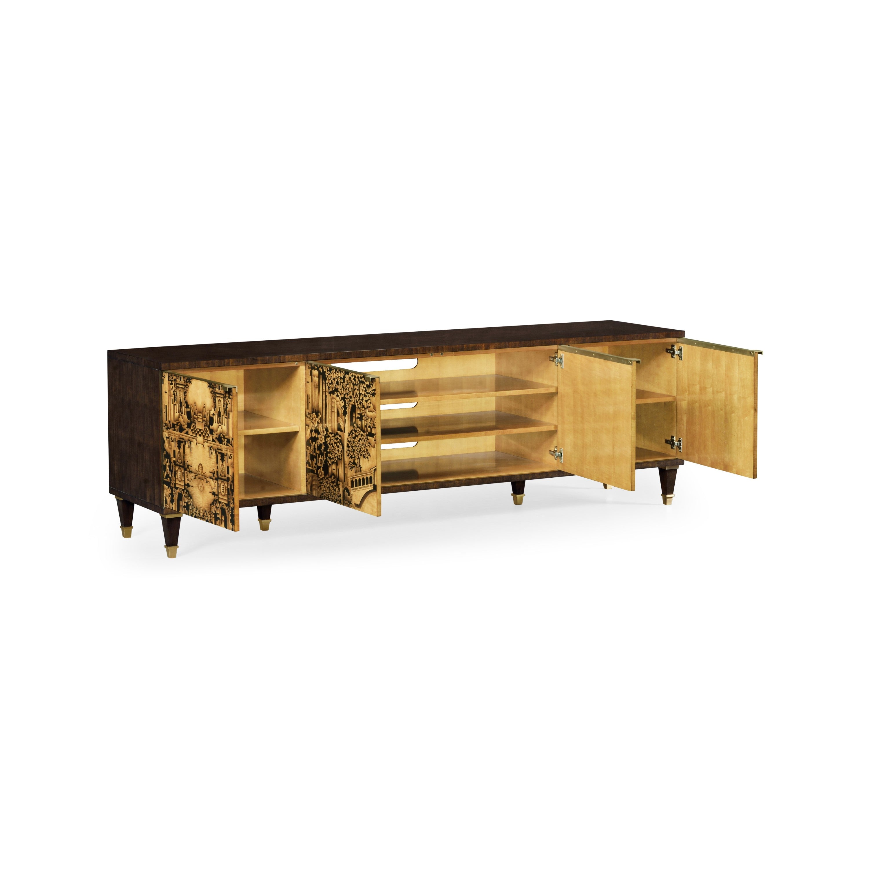 Jonathan Charles Dark Gold Hand Painted TV Cabinet ( 500142-WDG )