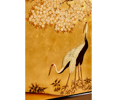 Jonathan Charles Modern Asian Smoky Black & Gold Cabinet ( 500171-AGF-BLG )