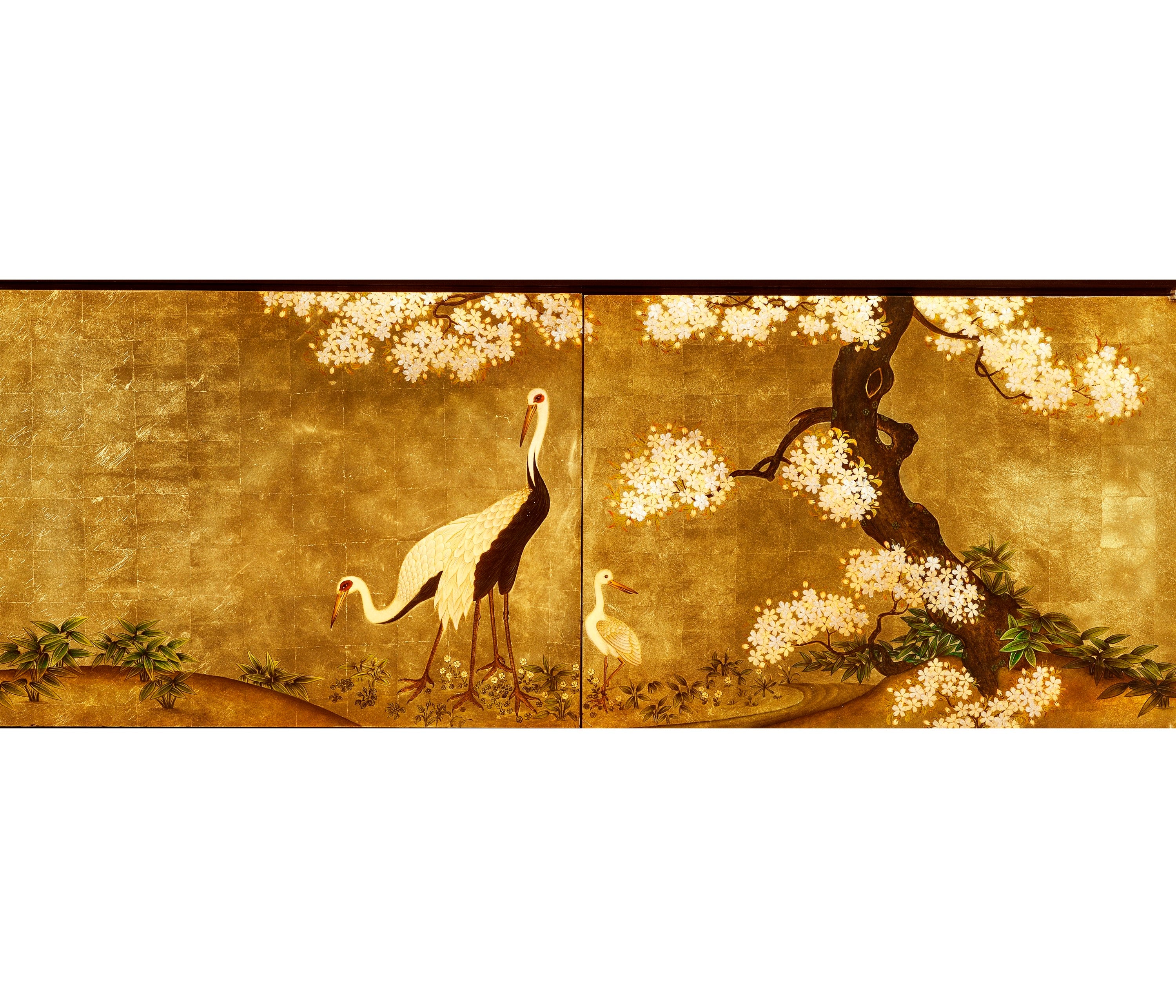 Jonathan Charles Modern Asian Smoky Black & Gold Cabinet ( 500171-AGF-BLG )