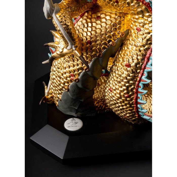 Lladro Protective dragon golden -Special Edition