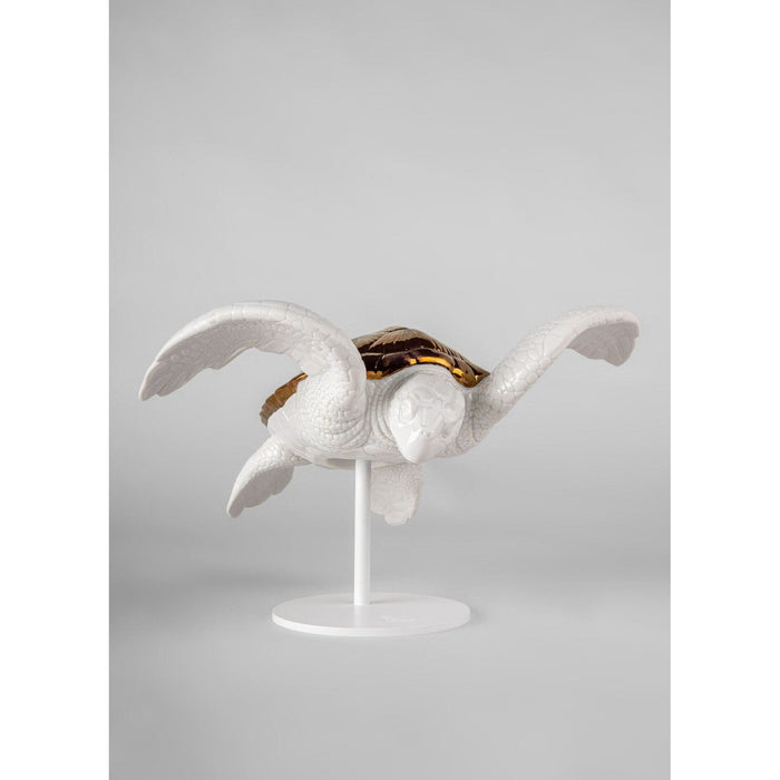 Lladro Sea turtle I white - copper