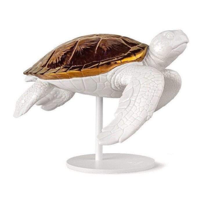 Lladro Sea turtle II white - copper