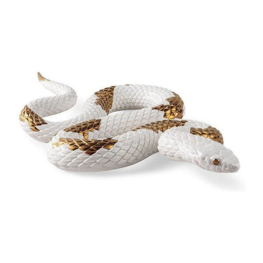 Lladro Snake white - copper