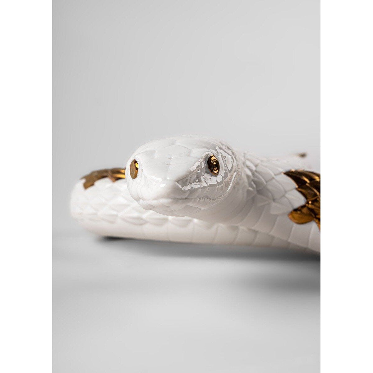 Lladro Snake white - copper