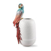 Lladro Macaw bird vase red
