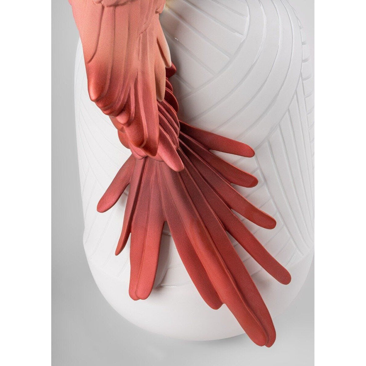 Lladro Macaw bird vase red