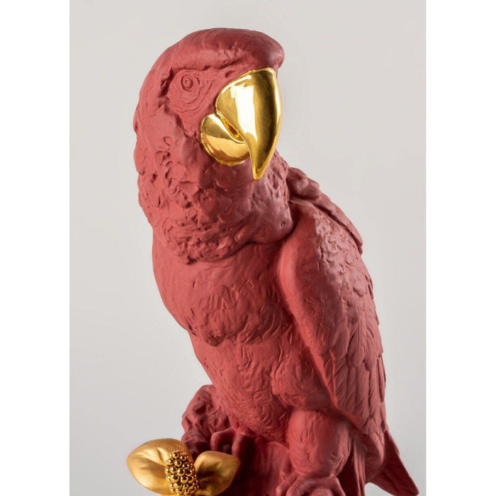 Lladro Macaw bird - Red Gold