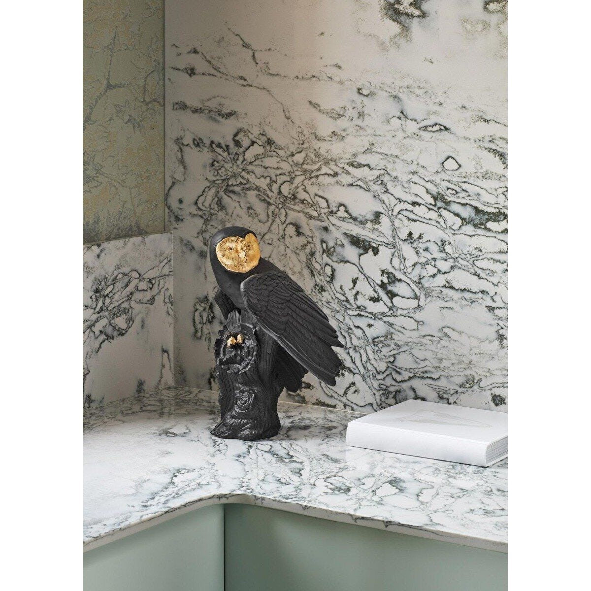 Lladro Owl black-gold
