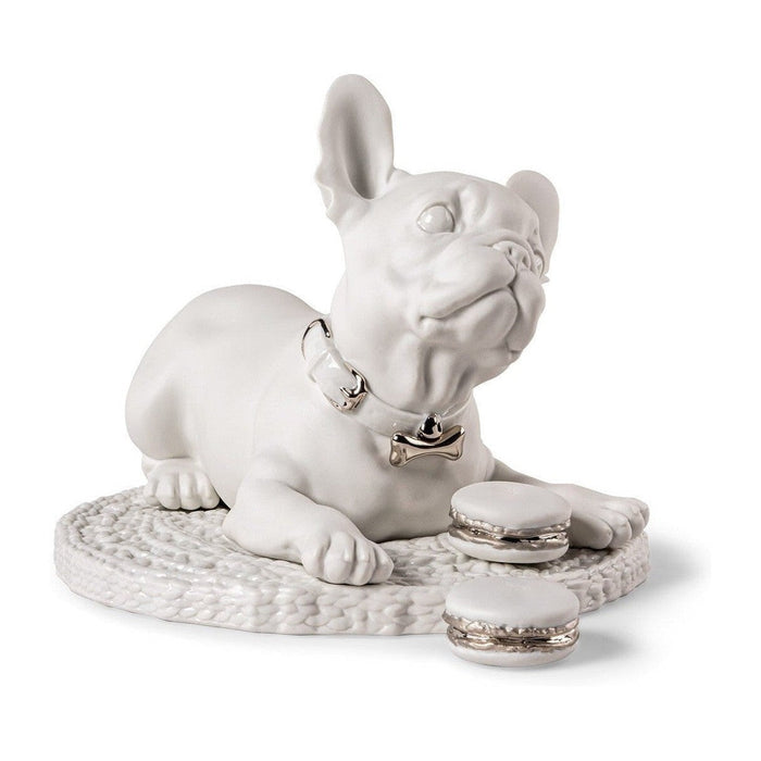 Lladro French Bulldog With Macarons (Re-Deco)