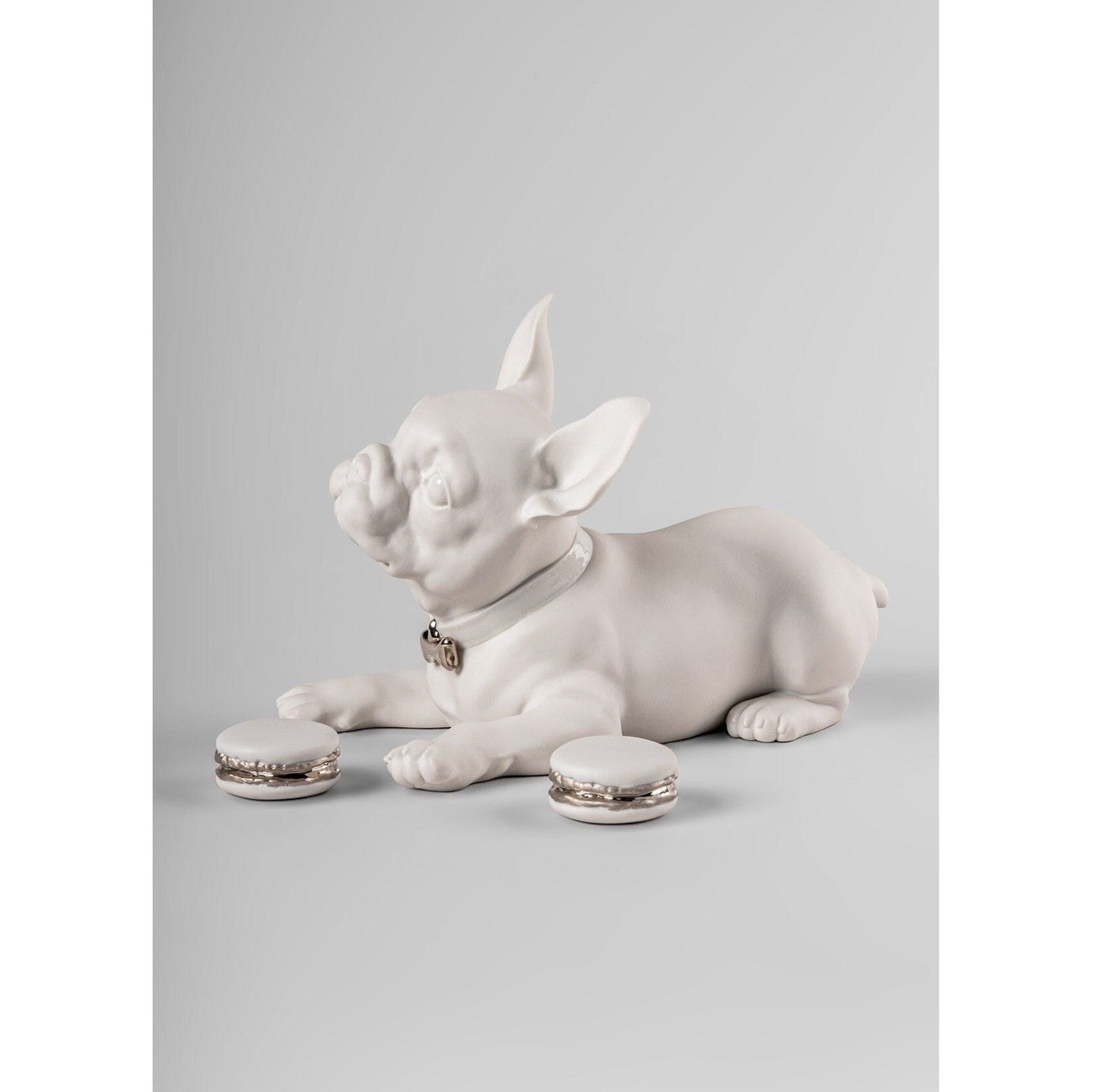 Lladro French Bulldog With Macarons (Re-Deco)